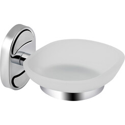 Мыльница Lidz Oreo 0201 (LDORE0201CRM22083, хром/матовое стекло, настенная), фото 