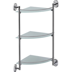 Полка для душа Lidz Oreo 1003 (LDORE1003CRM22182, 3-x ярусная, угловая), фото 