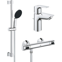 Комплект змішувачів для ванної кімнати Grohe QuickFix Precision Flow S-Size UA202503TS (24196001+34800001), фото 
