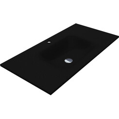 Раковина Miraggio Jessel 1000 Mirastone Black Shine 8813468 (100x45 см, чорна, з крилом), Доступні розміри: 100 x 45, Технологія виробництва: Mirastone, Колір виробника: чорний, фото 