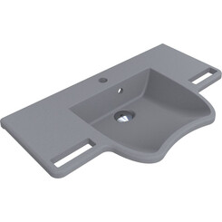 Умивальник Miraggio Krakow Mirastone Gray 8813471 (80x45 см, сірий, з крилом та рушникотримачем), Технологія виробництва: Mirastone, Колір виробника: сірий, фото 