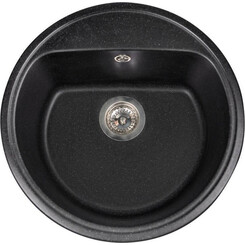 Мийка для кухні Miraggio Malibu Black Shine 0002258 (51x51 см, чорна, з сифоном), Колір виробника: чорний, фото 