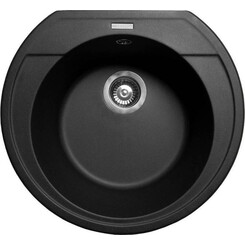 Мийка для кухні Miraggio Tuluza Black Shine 0002565 (52x48 см, чорна, із сифоном), Колір виробника: чорний, фото 