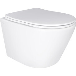 Безободковый подвесной унитаз Qtap Swan Ultra Quiet QT16335179W (воронкообразный, с сиденьем), фото 