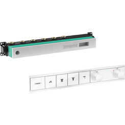 Смеситель скрытого монтажа для ванны с термостатом Hansgrohe RainSelect Matt White 15382700+15312180 (белый матовый, внутренняя часть в комплекте), фото 