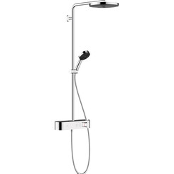Душевая система с термостатом Hansgrohe Pulsify S Showerpipe 260 Chrome 24220000 (с полочкой), фото 