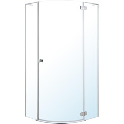 Душевая кабина Volle Benita Right 1017.114600R (90x90 см, стекло прозрачное, профиль хром), Доступные размеры: 90 x 90 R, Цвет производителя: хром, фото 