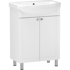 Тумба RJ Fort-B с умывальником Cersanit Arteco RJFU010-0155WHSET (RJFU010-0155WH+K667-024, 55 см, белая глянцевая, напольная), Доступные размеры: 55, Цвет производителя: белый глянец, фото 