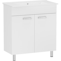 Тумба RJ Kink-L с умывальником RJ Jenor RJFU041-4150WHSET (RJFU003-4150WH + RZJ510, 50 см, белая глянцевая, напольная), Доступные размеры: 50, Цвет производителя: белый глянец, фото 