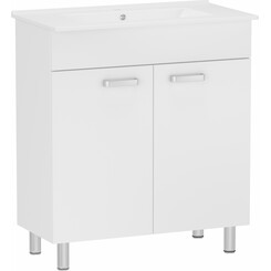 Тумба RJ Kink-L с умывальником RJ Jenor RJFU041-4160WHSET (RJFU041-4160WH+RZJ610, 60 см, белая глянцевая, напольная), Доступные размеры: 60, Цвет производителя: белый глянец, фото 