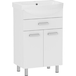 Тумба RJ Roft-L с умывальником Kolo Freja RJFU043-0165WHSET (RJFU043-0165WH + L71965000, 65 см, белая глянцевая, напольная), Доступные размеры: 65, фото 