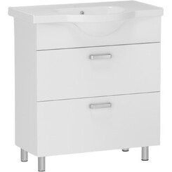 Тумба RJ Aster-L с умывальником RJ Lotus RJFU035-0155GRSET (RJFU035-0155GR + RZJ200, 55 см, серая, напольная), фото 