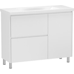 Тумба RJ Forma-XO с умывальником Cersanit Como RJFU013-0180WHSET (RJFU013-0180WH+K32-004-BOX, 80 см, белая глянцевая, напольная), Доступные размеры: 80, Цвет производителя: белый глянец, фото 