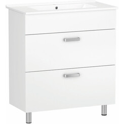 Тумба RJ Jet-L с умывальником RJ Jenor RJFU040-4160WHSET (RJFU040-4160WH+RZJ610, 60 см, белая глянцевая, напольная), Доступные размеры: 60, Цвет производителя: белый глянец, фото 