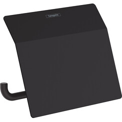 Держатель для туалетной бумаги Hansgrohe Addstoris Black Matt 41753670 (черный матовый, с крышкой), Цвет производителя: черный матовый, фото 