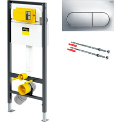 Инсталляция для унитаза 3 в 1 Viega Prevista Dry 771973+678630+773748 (с клавишей смыва и креплением к стене), фото 