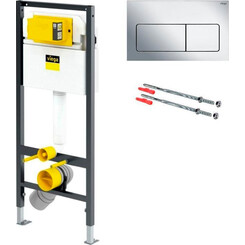 Инсталляция для унитаза 3 в 1 Viega Prevista Dry 771973+678630+773717 (с клавишей смыва и креплением к стене), Цвет производителя: хром, фото 