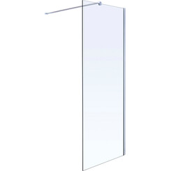 Комплект Walk-In: Стiнка 100*190см прозоре скло 8мм + Профiль стiновий хром 190см+Тримач скла (D) з крiпленнями 100см, фото 