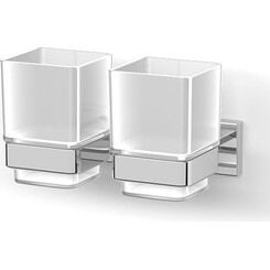 Стакан для зубных щеток Imprese Bilovec Chrome 122255 (настенный, двойной), Цвет производителя: хром, фото 