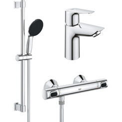 Комплект смесителей для ванной комнаты Grohe QuickFix Precision Flow&Start Edge ColdStart UA202503TE (23900001+34800001), фото 