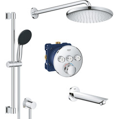 Душевая система с термостатом Grohe QuickFix Grohtherm SmartControl&Vitalio Start 250 Round UA202801R3 (скрытого монтажа, с изливом), фото 