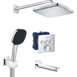 Душова система з термостатом Grohe QuickFix Grohtherm SmartControl&Vitalio Comfort 250 UA202802C3 (прихованого монтажу, з виливом), фото 