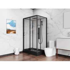 Душевой бокс Damixa Gala Rectangulare Slide 53WC-404-12090BT (120x90 см, с черным поддоном), фото 