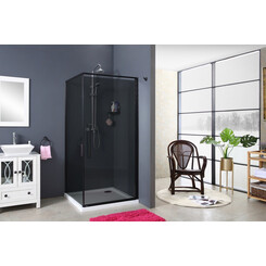 Душевая кабина Damixa Gala Square Pivot 53WG-404-090BG (90x90 см, стекло тонированное, профиль черный), фото 