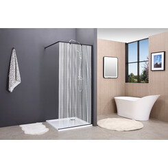 Душевая перегородка Damixa Gala Walk-IN 53WG-wall-0100195BP (100 см, стекло с рисунком, профиль черный), фото 