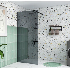 Душевая перегородка Damixa Gala Walk-IN 53WG-wall-100195BG (100 см, стекло тонированное, профиль черный), фото 