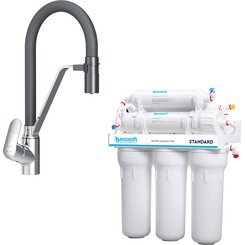 Набор для кухни 2 в 1: смеситель для кухни Am.Pm Like F8007802 + фильтр обратного осмоса Ecosoft Standard MO650MECOSTD, фото 