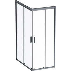 Душевая кабина Am.Pm Gem Square Slide W90UG-404-120280-BT (120x80 см, стекло прозрачное, профиль черный матовый), Доступные размеры: 120 x 80, Цвет производителя: черный матовый, фото 