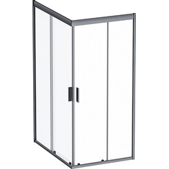 Душова кабіна Am.Pm Gem Square Slide W90UG-404-120290-BT (120x90 см, прозоре скло, профіль чорний матовий), Доступні розміри: 120 x 90, Колір виробника: чорний матовий, фото 