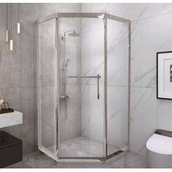 Душевая кабина без поддона 100x100 Asignatura Tinto 49022709 (профиль сатин, стекло прозрачное), фото 