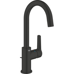 Смеситель для раковины Grohe QuickFix Start Black L-Size 242032432 (черный матовый, высокий, с донным клапаном), Цвет производителя: черный матовый, фото 