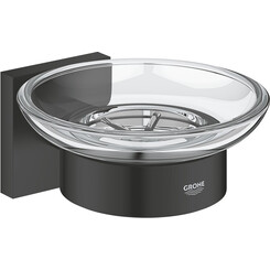 Мыльница Grohe QuickFix Start Cube Black 410962430 (черная матовая, настенная), Цвет производителя: черный матовый, фото 