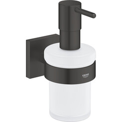 Дозатор жидкого мыла Grohe QuickFix Start Cube  Black 410982430 (черный матовый, настенный), Цвет производителя: черный матовый, фото 