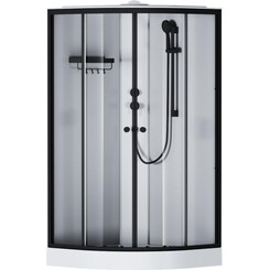 Душовий бокс Am.Pm X-Joy W94C-401-100BT (100x100 см, прозоре скло, профіль чорний матовий, з піддоном), Доступні розміри: 100 x 100, Колір виробника: чорний матовий, фото 