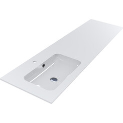 Умывальник-столешница Miraggio Della 1900 L Miramarble 8813772 (190x50 см, с крылом), Доступные размеры: 190 x 50 L, Технология производства: Miramarble, Цвет производителя: белый глянец, фото 