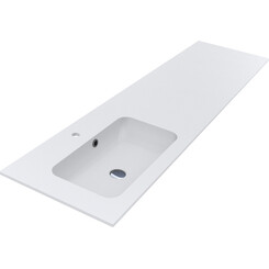 Умивальник-стільниця Miraggio Della 1900 L Miramarble Matt 8813773 (190x50 см, білий матовий, з крилом), Доступні розміри: 190 x 50 L, Технологія виробництва: Miramarble Matt, Колір виробника: білий матовий, фото 