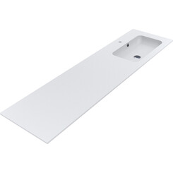 Умивальник-стільниця Miraggio Della 1900 R Miramarble Matt 8813763 (190x50 см, білий матовий, з крилом), Доступні розміри: 190 x 50 R, Технологія виробництва: Miramarble Matt, Колір виробника: білий матовий, фото 