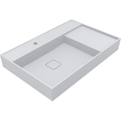 Умивальник Miraggio Soul 800 Miramarble 8813306 (80x52 см, з крилом), Доступні розміри: 80 x 52, Технологія виробництва: Miramarble, Колір виробника: білий глянець, фото 