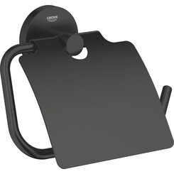 Держатель туалетной бумаги Grohe Essentials 1024652430 (черный матовый, с крышкой), фото 