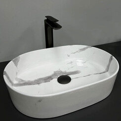 Раковина VBI Verona 50 Marble Nature VBI-011311 (50x37 см, мармур), Доступні розміри: 50 x 37, Колір виробника: натуральний мармур глянсовий, фото 