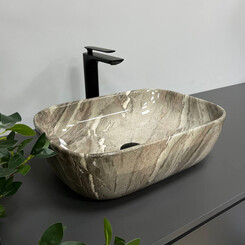 Раковина VBI Ravenna Jasper VBI-011211 (45x32 см, яшмова, чаша), Доступні розміри: 45 x 32, Колір виробника: яшма глянцева, фото 