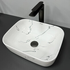 Умивальник VBI Asti S Marmo VBI-013002 (41x30 см, мармур, чаша), Доступні розміри: 41 x 30, Колір виробника: мармур глянсовий, фото 