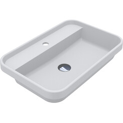 Умивальник Miraggio Ocean 600 Miramarble Matt 8813902 (60x40 см, білий матовий), Доступні розміри: 60 x 40, Технологія виробництва: Miramarble Matt, Колір виробника: білий матовий, фото 