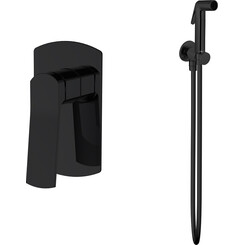Гигиенический душ со смесителем Volle Solo De La Noche SET20240411 (1510.101404+1586.190104, черный матовый), Цвет производителя: черный матовый, фото 