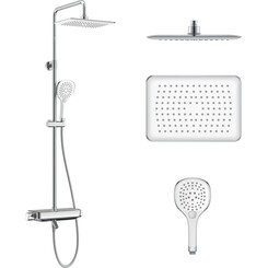 Душевая система с термостатом Imprese Centrum LX Chrome T-10301LX (с изливом и полочкой), фото 