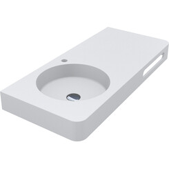 Умывальник-столешница Miraggio Loop 1000 L Mirasoft 8813978 (100x45 см, белый матовый, с крылом), Доступные размеры: 100 x 45 L, Технология производства: Mirasoft Technology, Цвет производителя: белый матовый, фото 